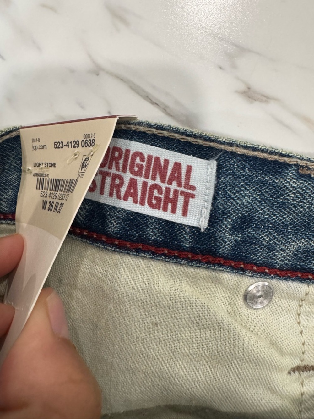 ARIZONA The Original Jeans Co. Men’s Original Straight Leg Light Stone 36x32 NWT - Picture 9 of 12